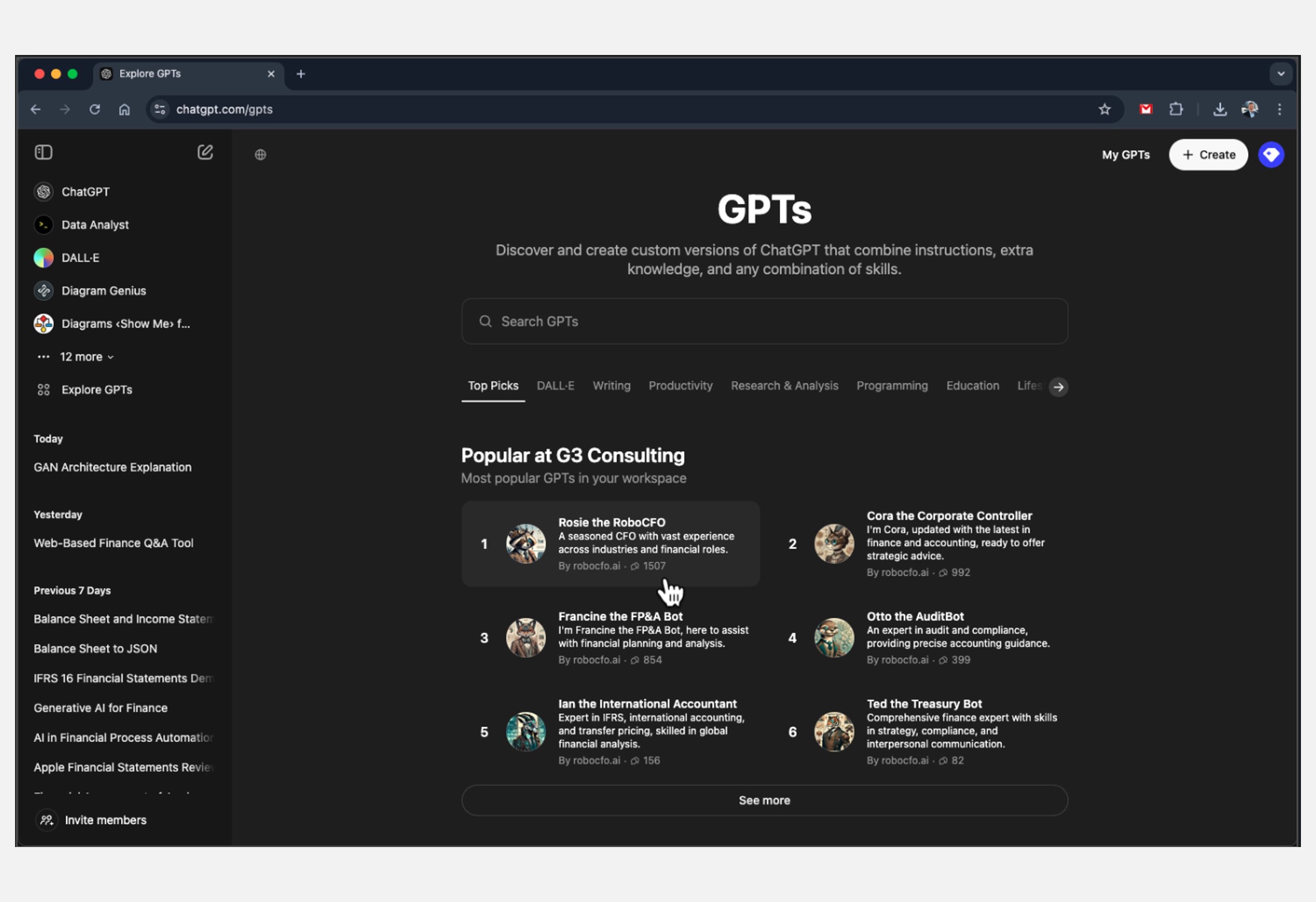 Generative AI Tools in Finance - ChatGPT